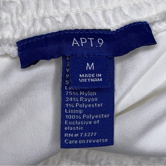 NEW Medium Apt 9 White Skirt Lace Accent Elastic Waistband Boho Bohemian Lined - Picture 11 of 16